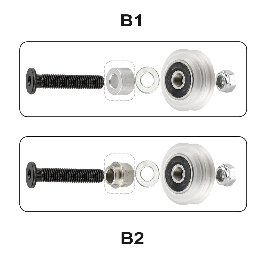 1Set Strong Solid V wheel Kit for Openbuilds V-Slot rail,OX CNC, solid wheel Linear Extrusion 3D Printer RepRap CNC