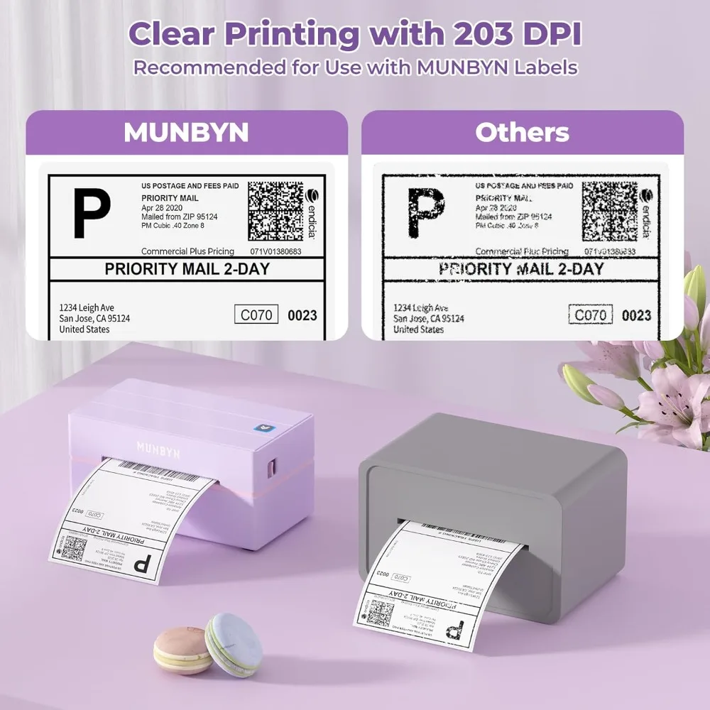 

Bluetooth Thermal Label Printer, 130B Wireless Shipping Label Printer for Shipping Packages Small Business Office or Home