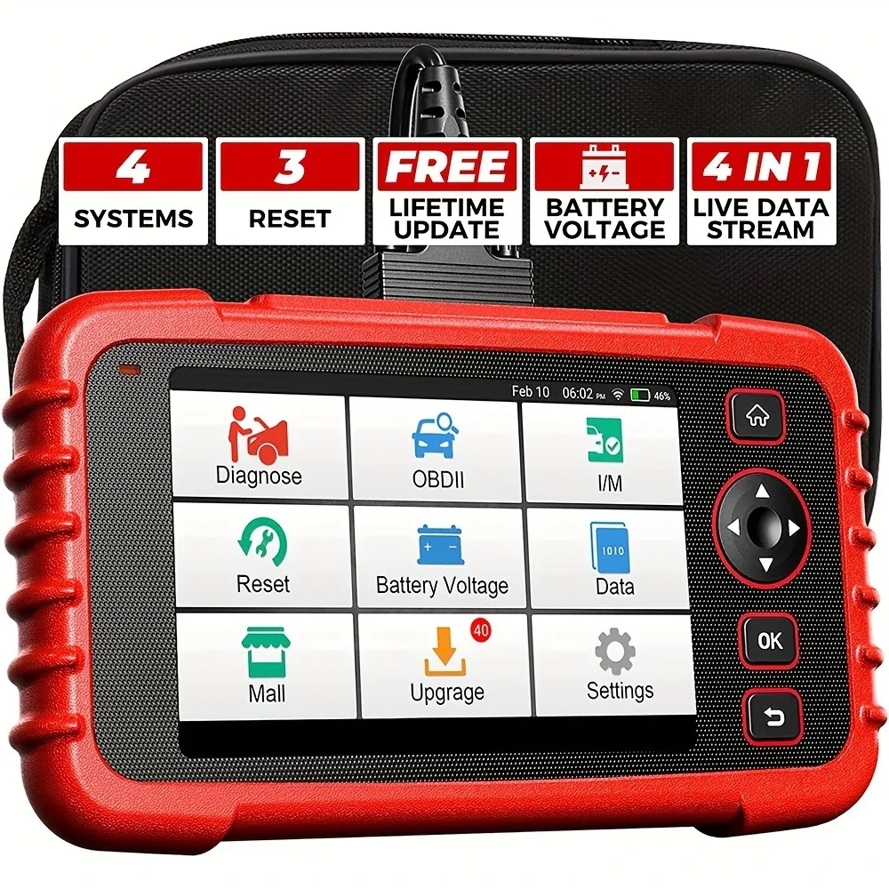 CRP123X Professional Lifetime Free Online Update OBD Scanner Tool for SAS Calibration, Throttle Reset, Oil Reset, ABS, SRS, and