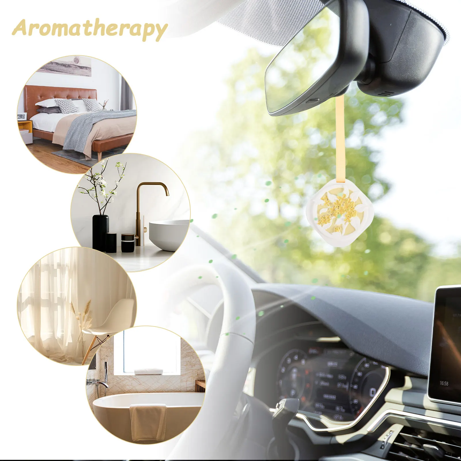 Portable Car Scented Pendant Aromatherapy Diffuser Plaster Sachet Mini Freshener Vehicle Closet Bedroom Drawer