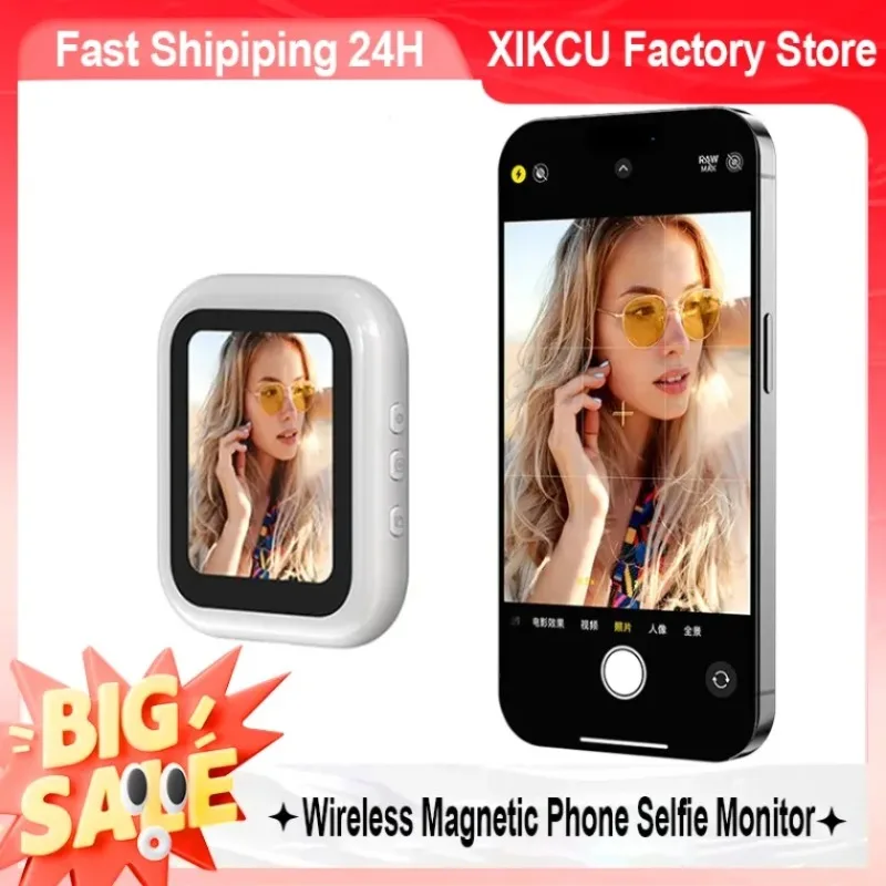 USB Wireless Magnetic Phone Selfie Monitor Portable Display Screen Extender for iPhone Android Vlog Live Streaming Selfie Use FX