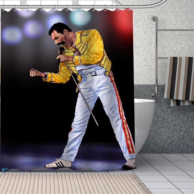 

DIY Bathroom Durable Custom Freddie Mercury Shower Curtains Bathroom Curtain Fabric Washable Polyester For Bathtub Art Decor