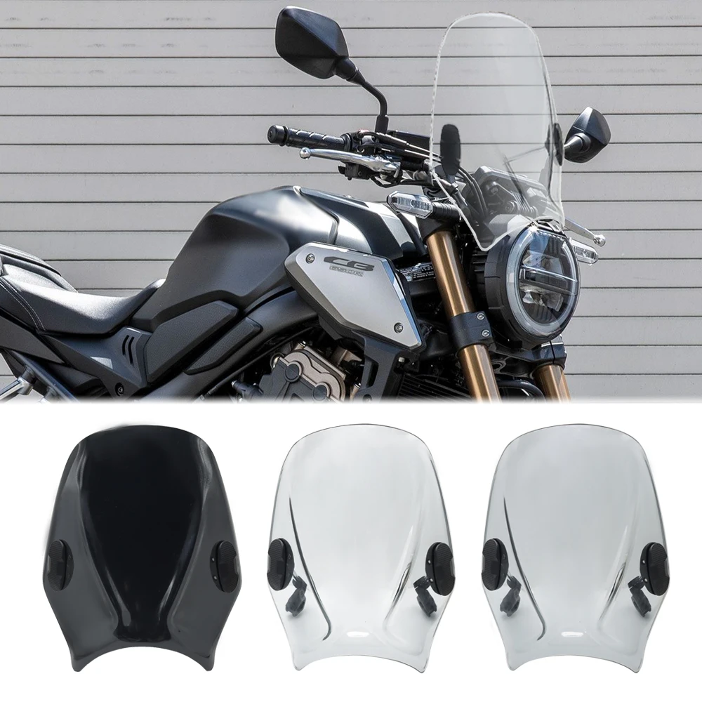 Motorcycle Windshield Round Headlight Street Bikes Windscreen Scree Universal For CB650R CB 650 R CB 650R CB650 R cb650r 