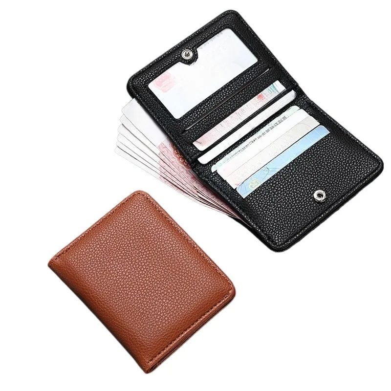 

Men's Wallet Money Bag Solid Color PU Leather Business Large-capacity Fashion Retro Business Wallet Vintage Male Walltes Purse