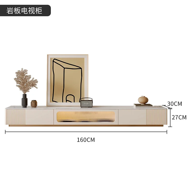 

Simple modern floor TV cabinet coffee table combination living room home rock slab TV cabinet bedroom light luxury TV table