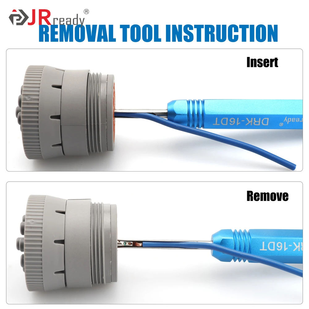 JRready-Plastic Connector Remoção Tool Kit, Ferramentas de Extração Mental, 8 Pcs, ST5236-DEUTSCH, DRK-12DTP, 16DT, 20DTM, RT1