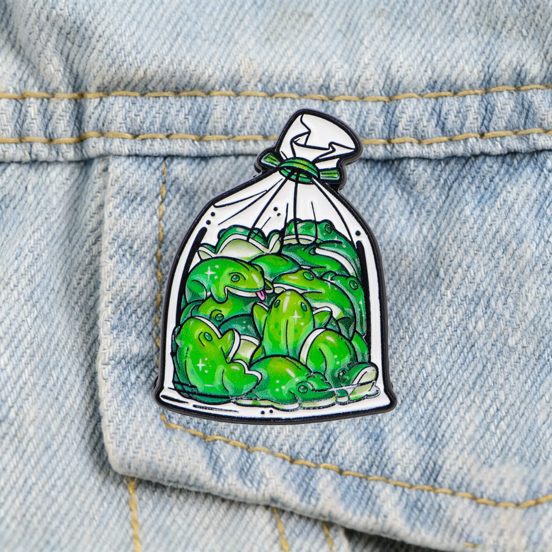 Niedliche Frosch-Emaille-Anstecknadel, Cartoon-Tier-Brosche, Reversnadel für Rucksäcke, Hüte, Taschen, Modeschmuck, Kleidungszubehör, Geschenk