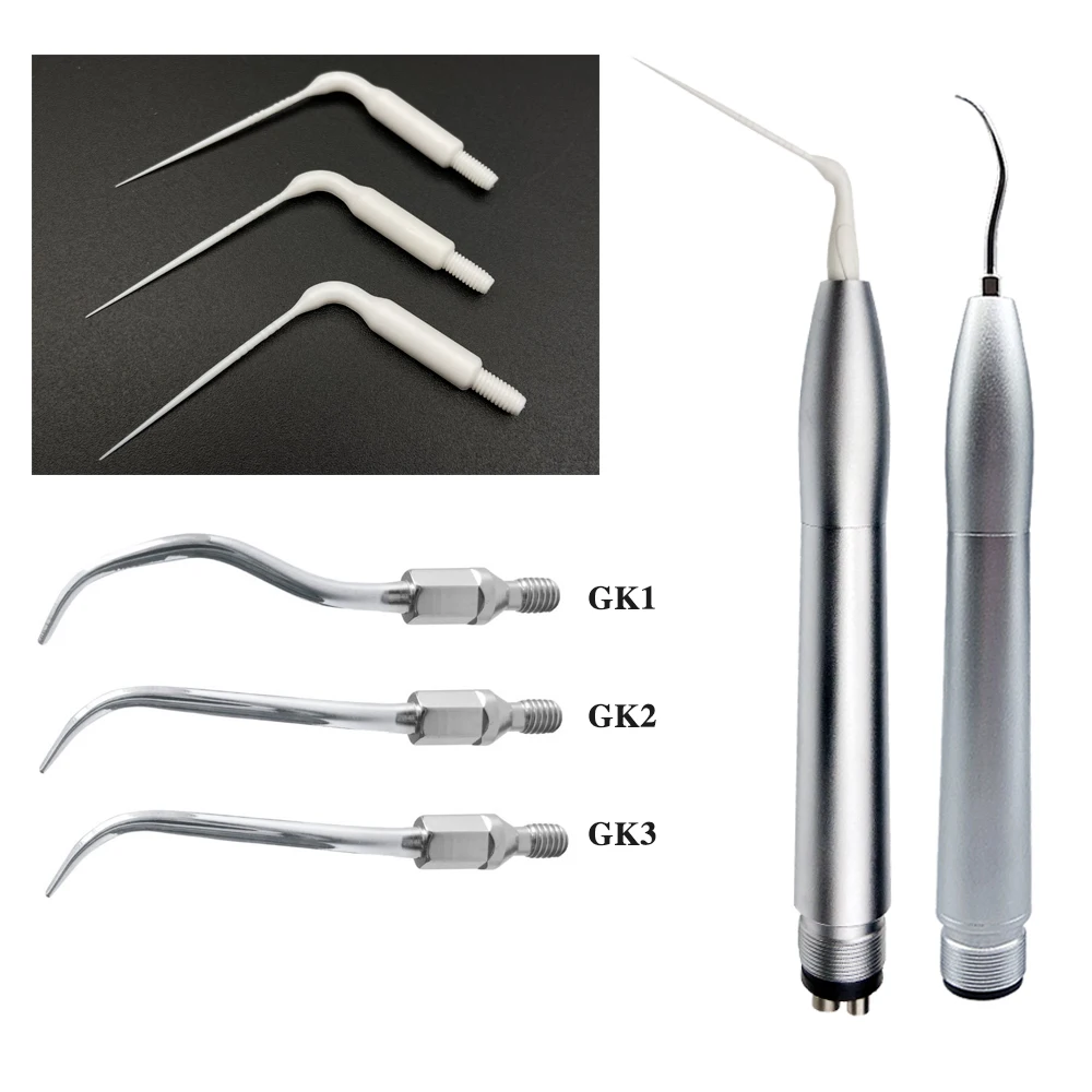 Dental Ultrasonic Air Scaler Handpiece Pneumatic Air Scaler Metal Turbine 3 Years Teeth Cleaning Online Technical Support MFDS