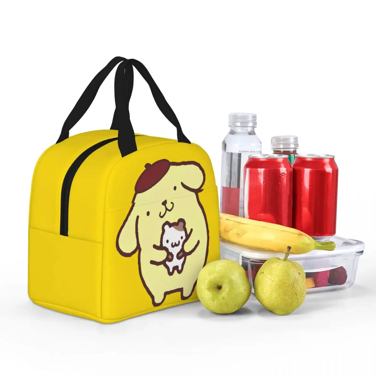 Fiambrera con aislamiento de Pom Purin con gato para hombres y mujeres, bolsa enfriadora, contenedor de almuerzo, Tote de alta capacidad, trabajo al aire libre