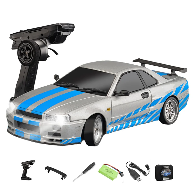 

B24C-For LD1899 1/18 RC Model Drift Car GTR Alloy Body Shell Remote Control Car In Gyroscope Adult Children's
