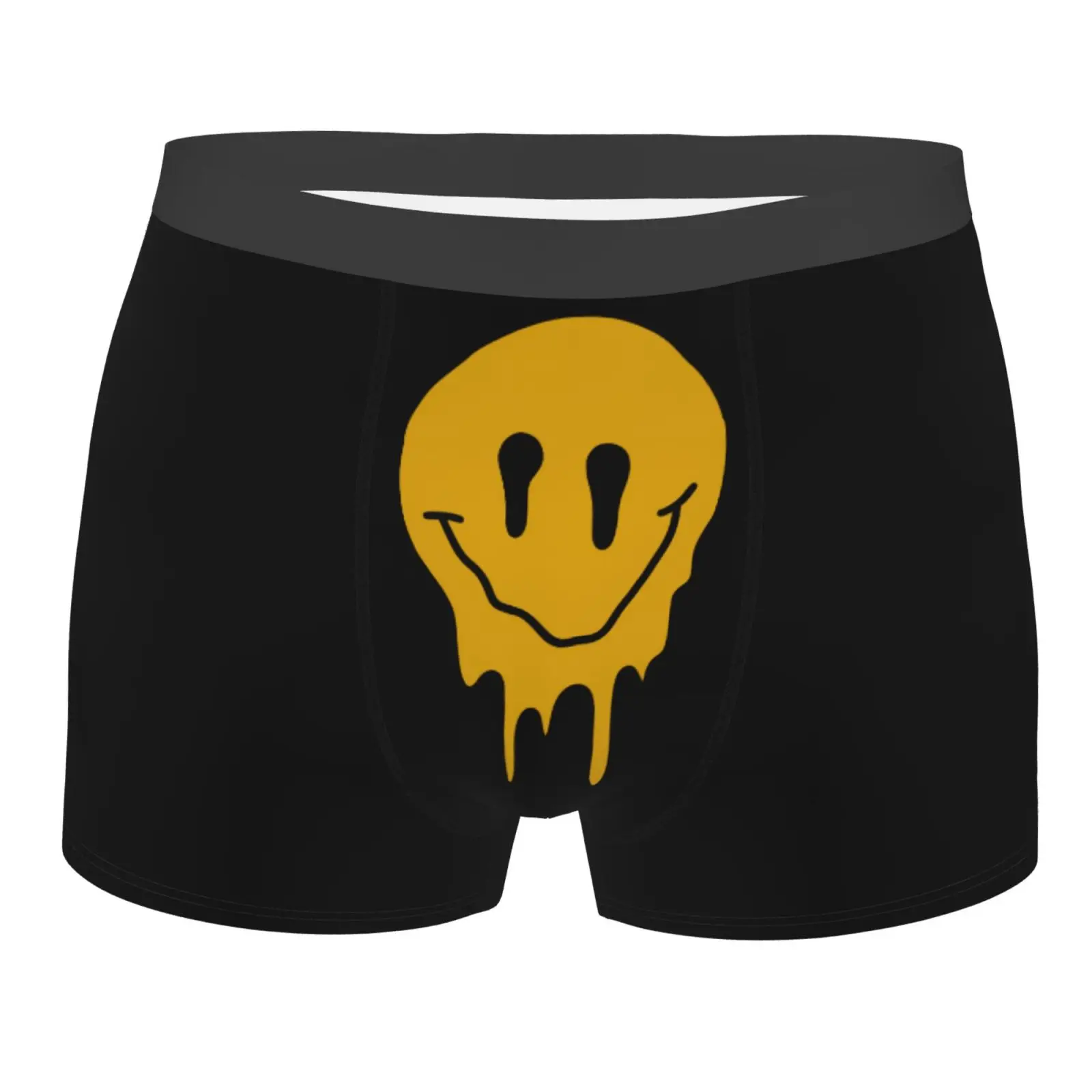 

Drippy Smiley Pattern Men's Underwear Healthy Soft Comfortable High-Quality Men's Briefs Stylish Trendy Casual Sports Panties