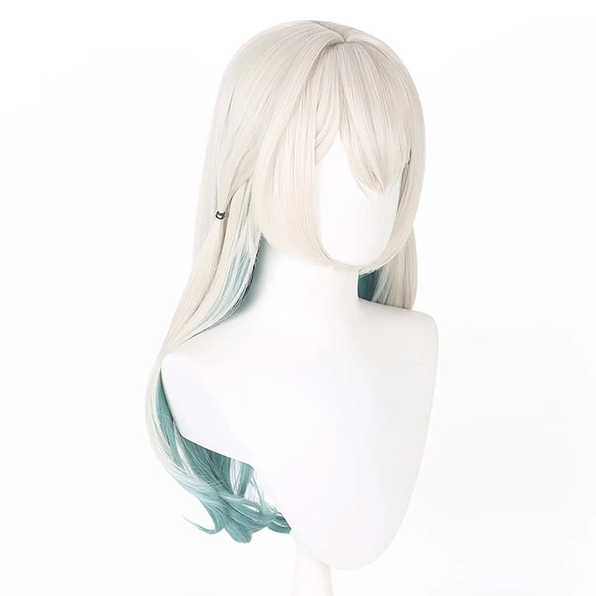 Jeu Honkai Star Rail Cosplay luciole longue ondulée perruque de cheveux blancs et bleus