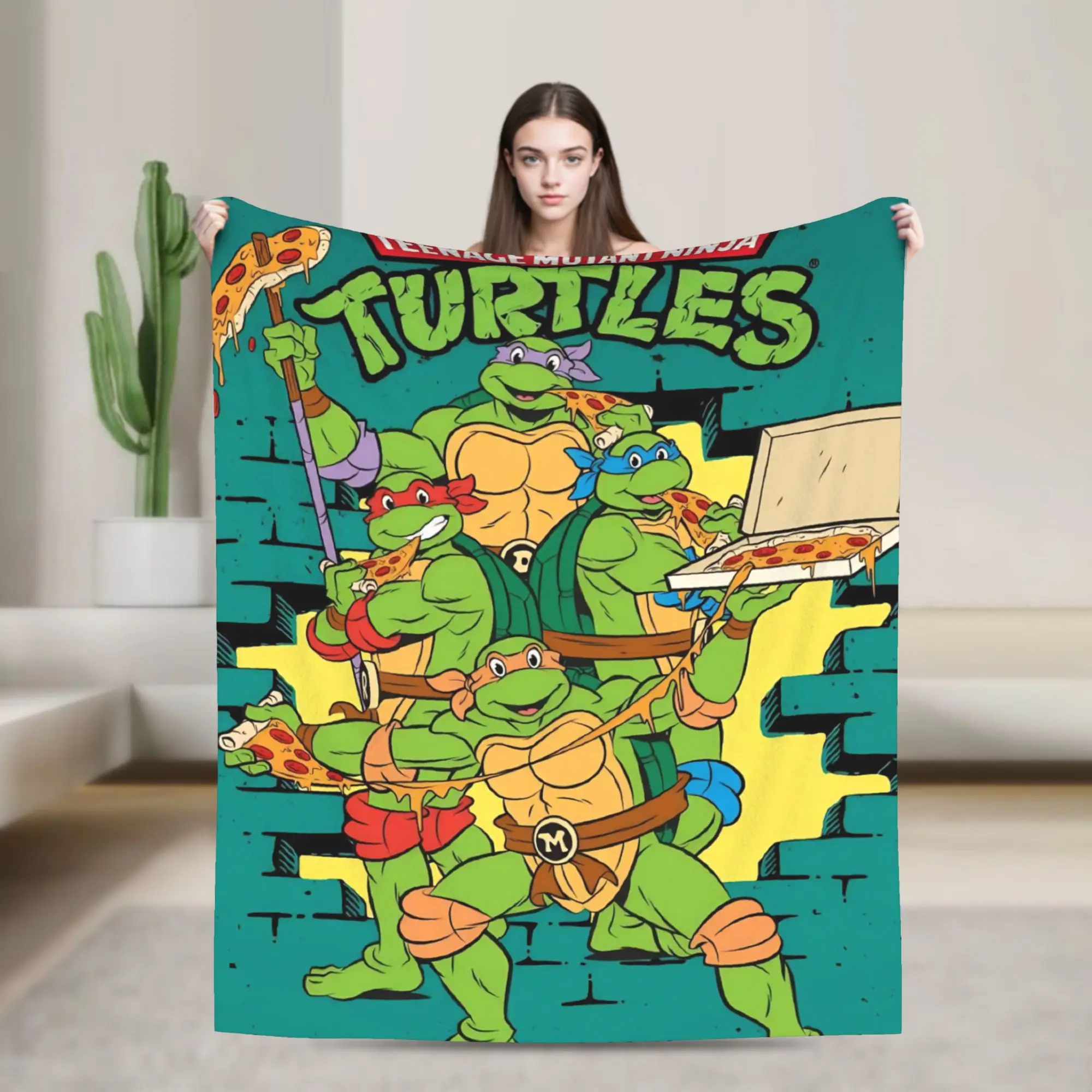 TMNT Game  Flannel Blanket  Warm Throw Blanket for Home Decor Decorative Graphic Bedspread Sofa Bed Cover
