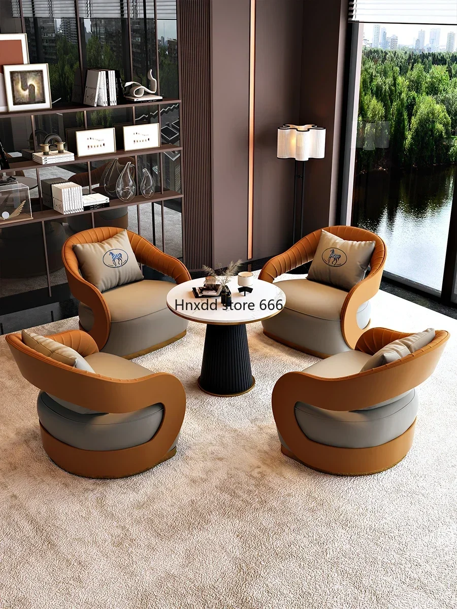 Light luxury single sofa chair modern simple business office sales office table and chair combination