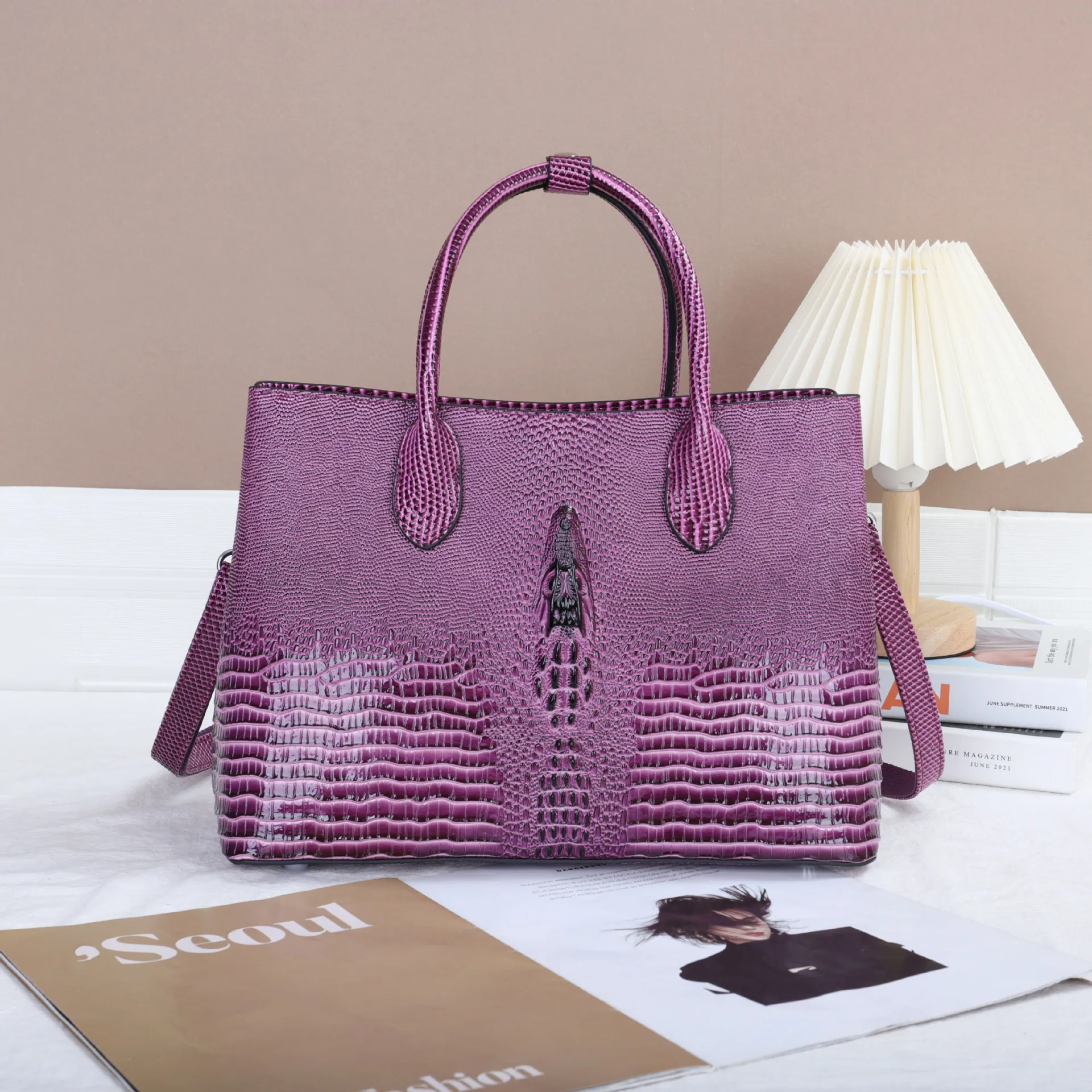 Luxury Fashion Brand Women\'s Bag 2023 New Crocodile Pattern Leather Ladies HandbagsTrend Portable Shoulder Crossbody Tote Bags