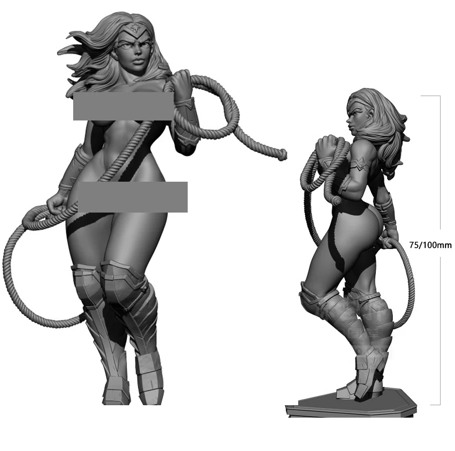 1/24  75mm 1/18 100mm Resin Model Kits Wonder Girl Figure Unpainted No Color RW-538