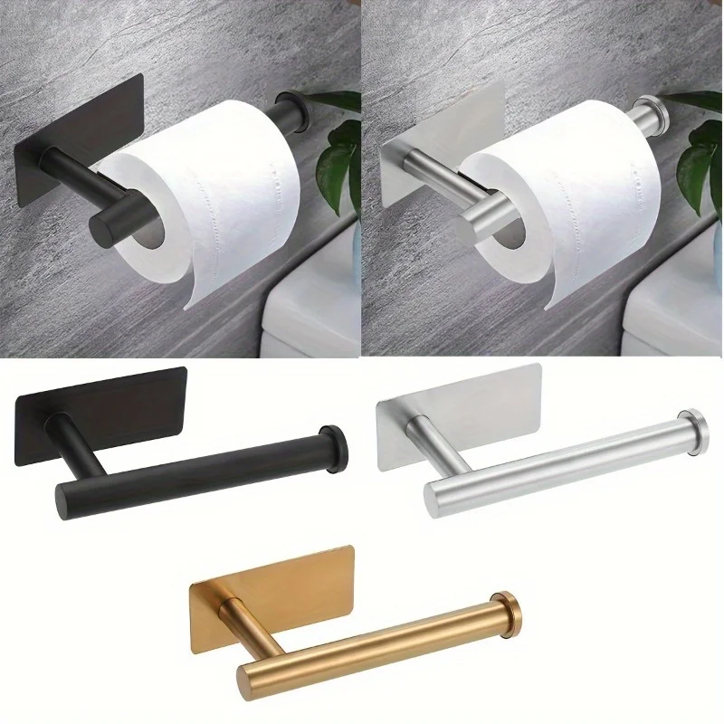 Heavy Duty Stainless Steel Toilet Paper Holder, Self-Adhesiv