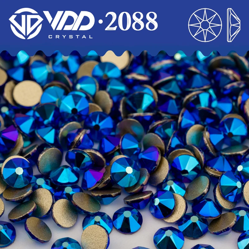 VDD 074 Sapphire AB SS16-SS30 High Quality AAAAA 2088 Rhinestones Crystal Flatback Stones For DIY Crafts Nail Art Decoration