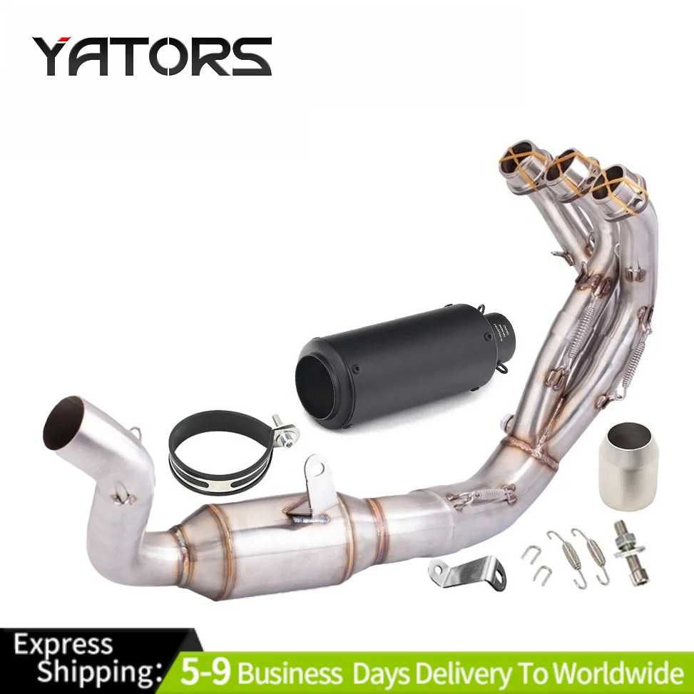 

Full Exhaust System Header Link Pipe Muffler Tips Slip For Yamaha MT09 2021-2023 Exhausts Pipes