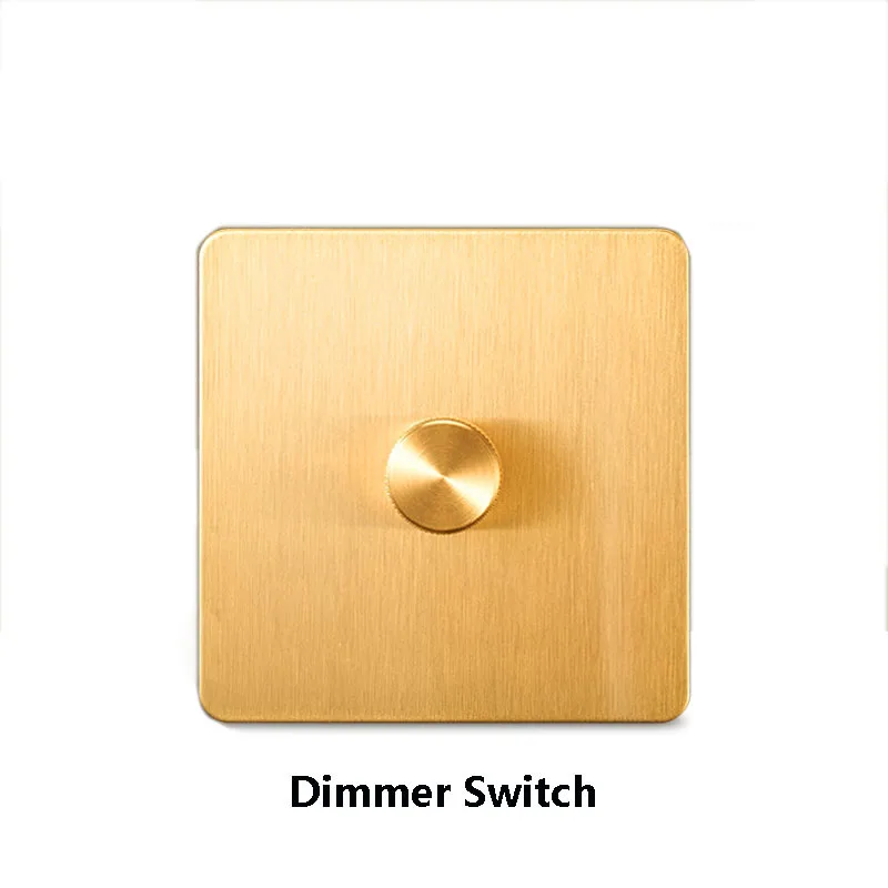 LED Dimmer Switch Electrical Light Brightness Regulator Antique Brass EU Standard with Claws