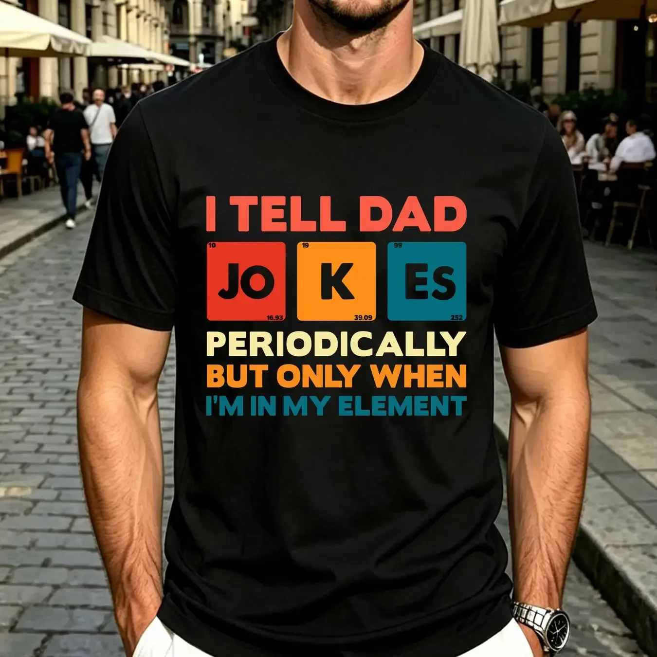 washed T Shirt I Tell Dad Jokes Fathers Day Periodically Daddy Top Number 1 Best long or short sleeves vintage Washed