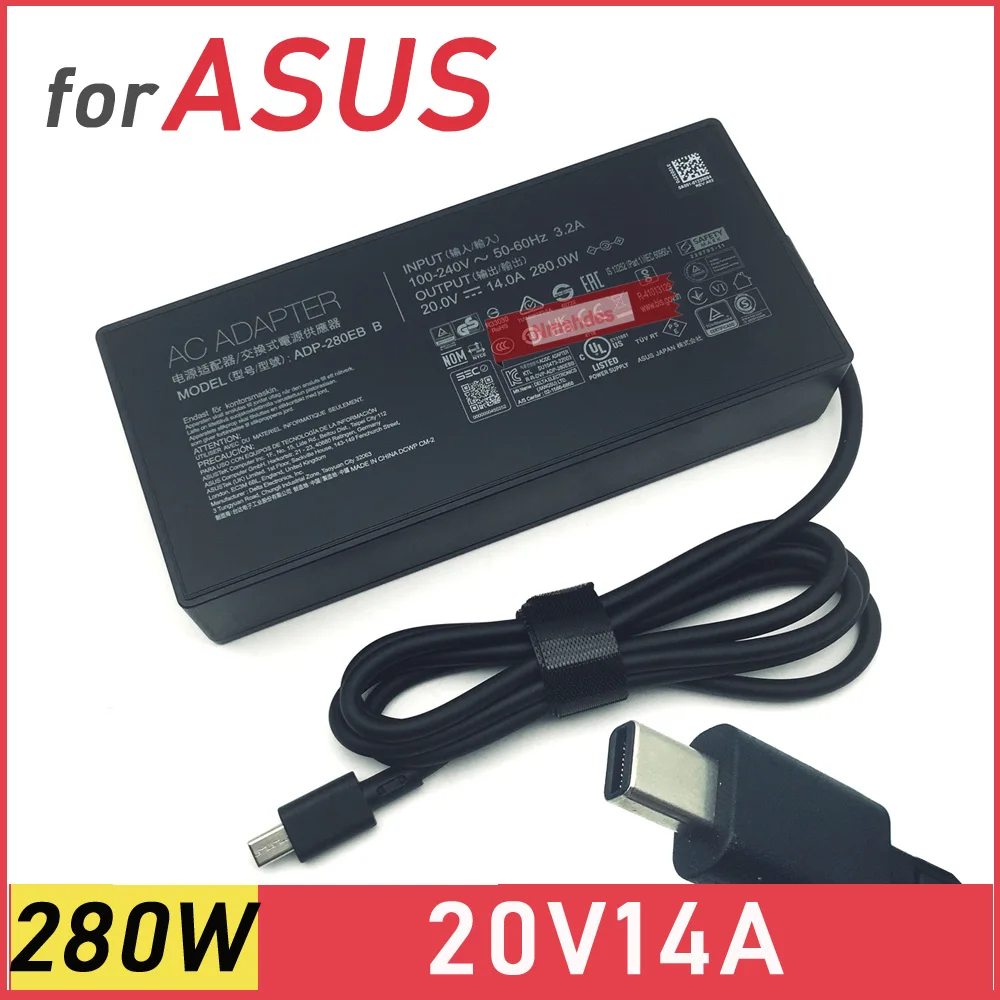 Alimentation électrique originale 20V 14a, 280W ADP-280EB B/F A22-280P1B pour ASUS, adaptateur secteur, chargeur rectangulaire Conn 2025