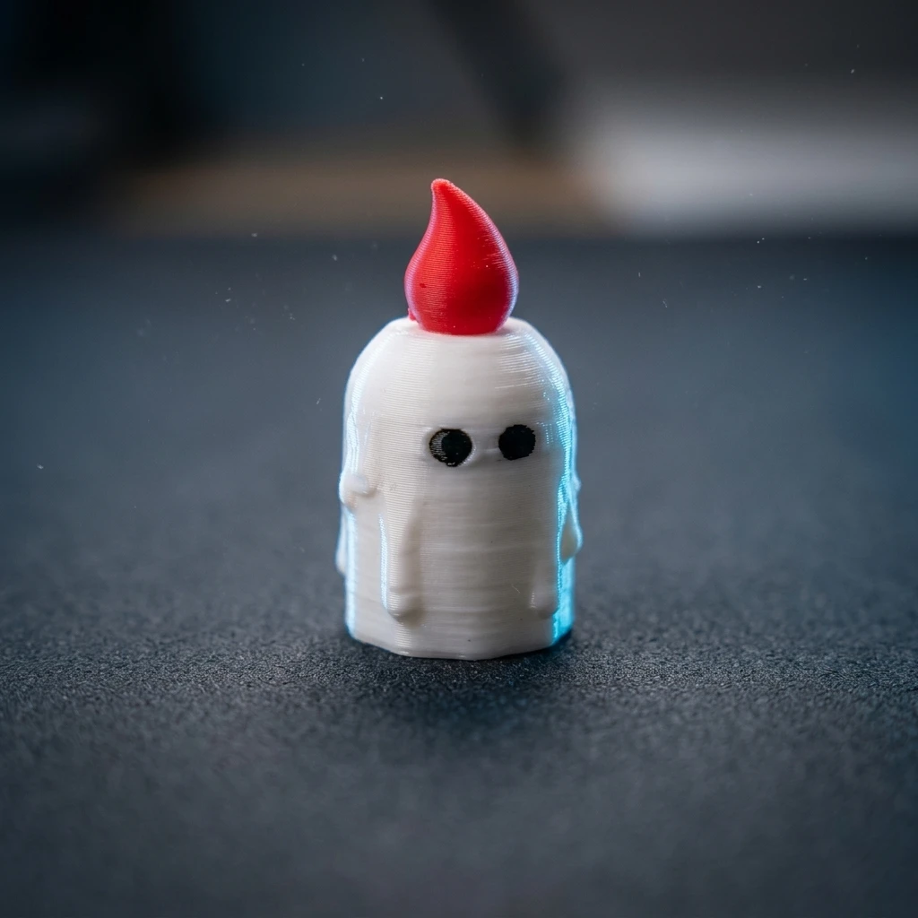 Cute Candle Ghost Artisan Keycap 3D Printed Flame Spooky Keycap for MX Switch Mechanical Keyboard Halloween Desk Setup Gift