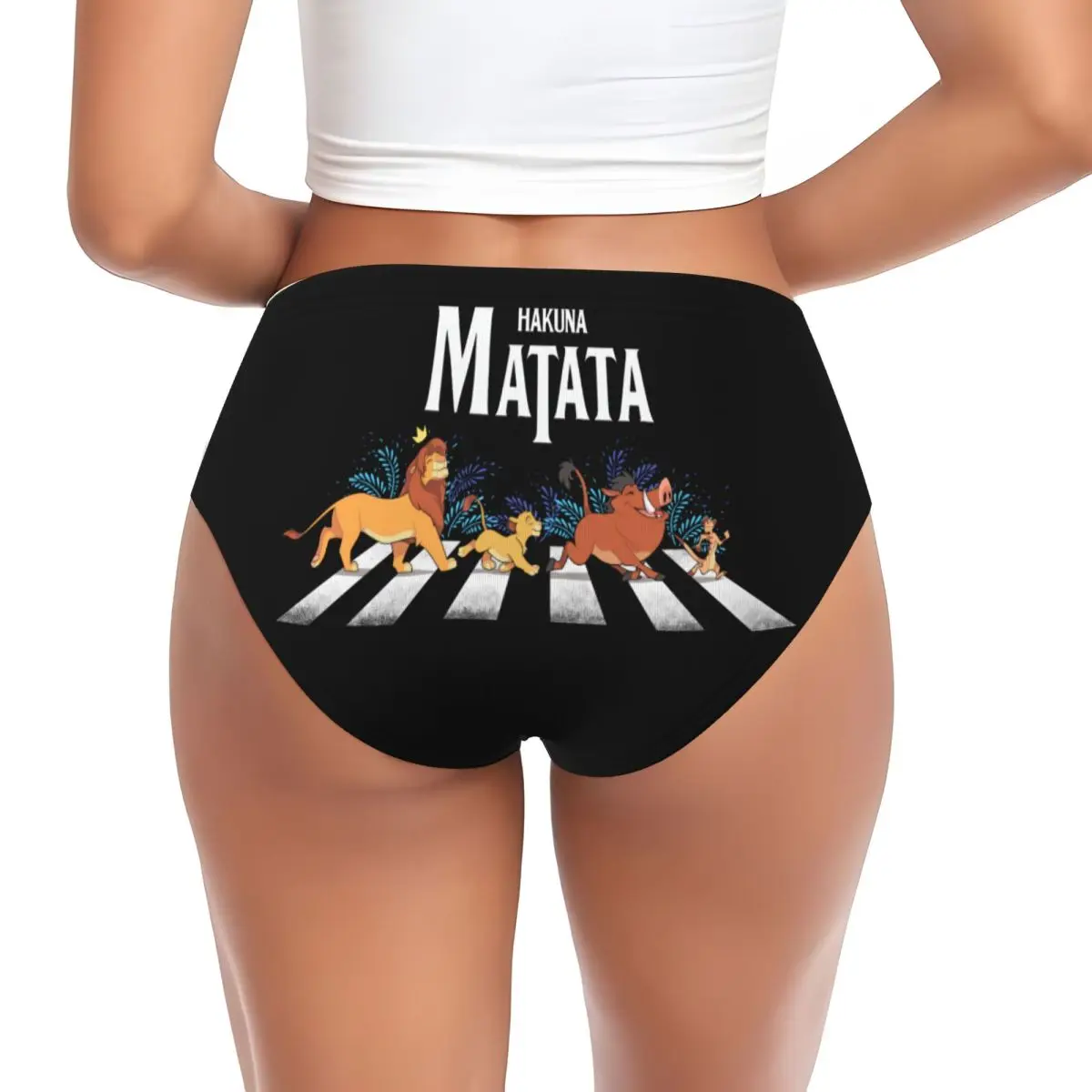 Custom Hakuna Matata Cartoon Fan Brief Panties Women Comfort Stretch Funny Animal Film The Lion King Underwear