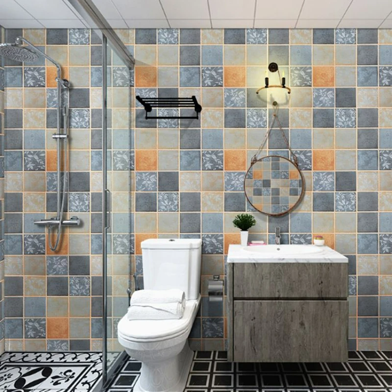 Mosaic self-adhesive wallpaper oil-proof and waterproof stove bathroom high-temperature-resistant kitchen sticker decoration