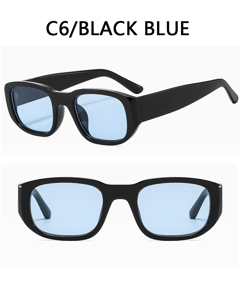 BOYSEEN Rechteckige orangefarbene Sonnenbrille Strandsonnenbrille Herren-Sonnenbrille im Hip-Hop-Stil – Detail 14