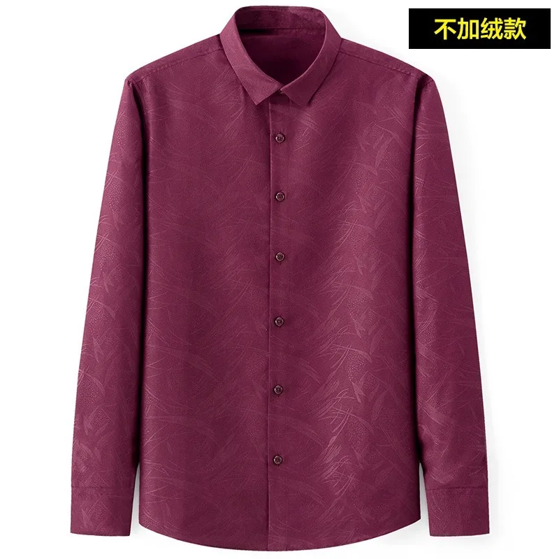 Slim Fit Business Formal Shirts for Man Fashionable Printed Thin Casual Tops Youth Long Sleeved Trendy Versatile Autumn Clothing