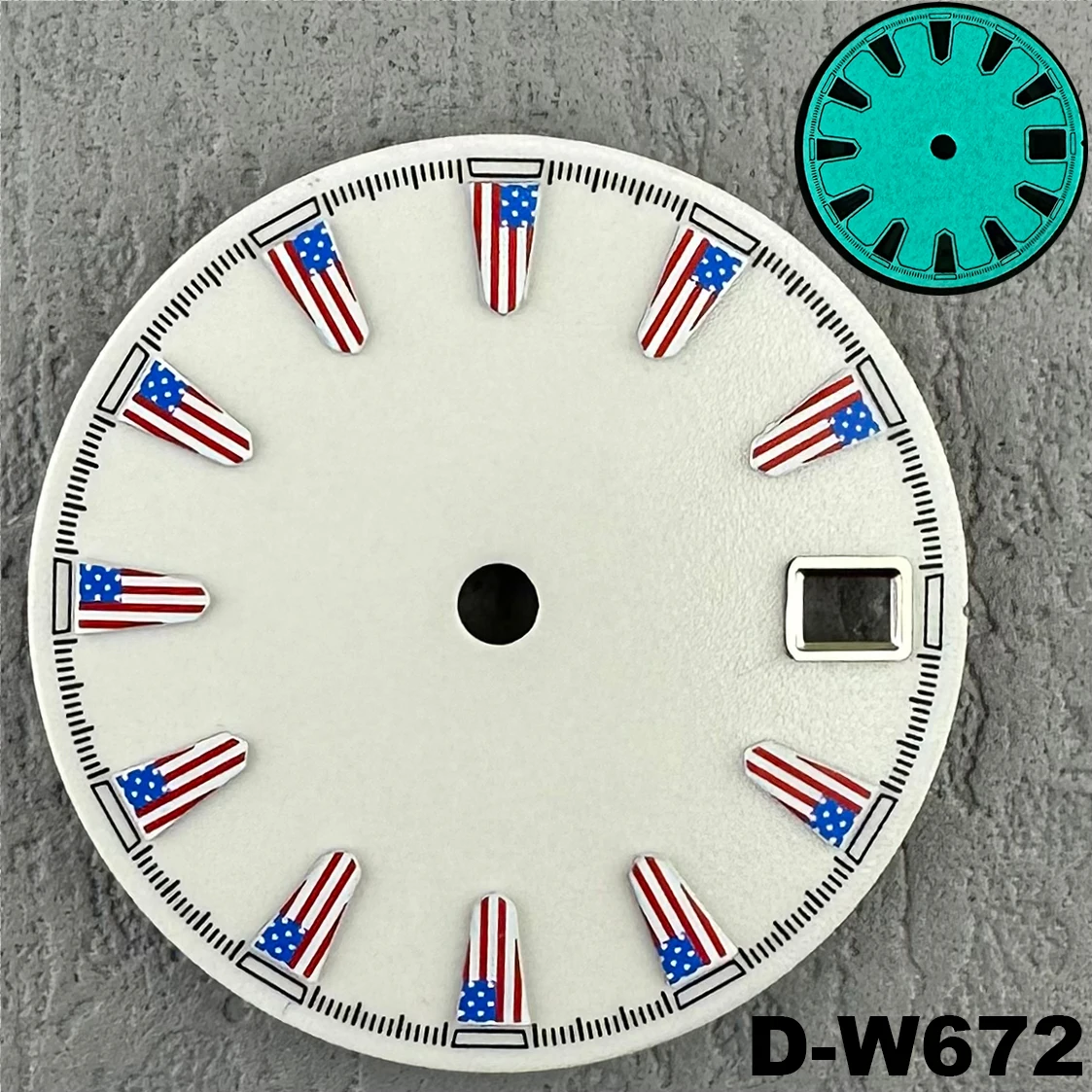 Customisable Logo 28.5mm Dial Luminous Flag Dial For NH35/NH36 Movement Watch Accessories