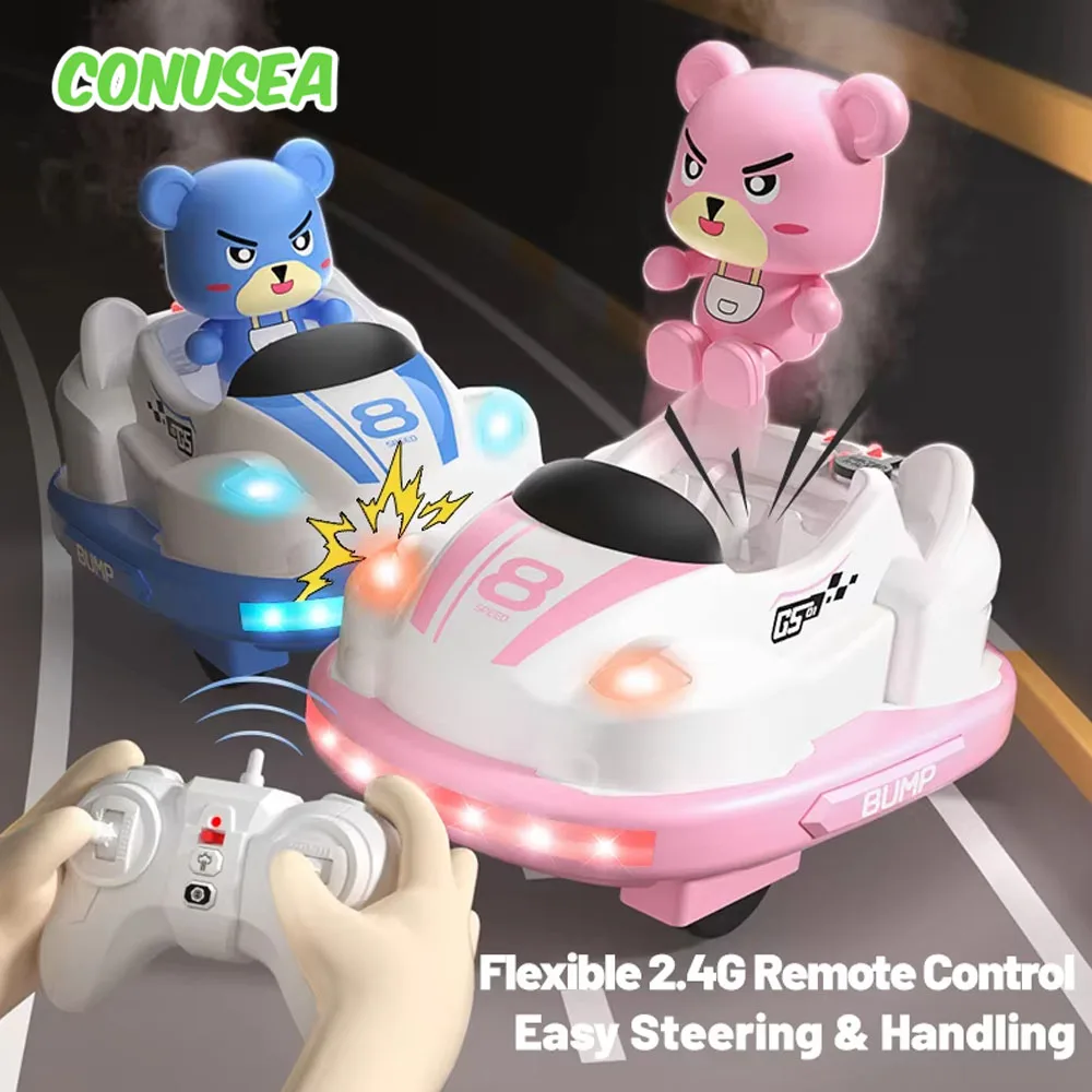 

Мультяшный радиоуправляемый гоночный автомобиль, бампер с дистанционным управлением, автомобили для детей, гоночная битва, извлечение, бампер, автомобиль, музыкальный спрей, свет, детский подарок для мальчиков