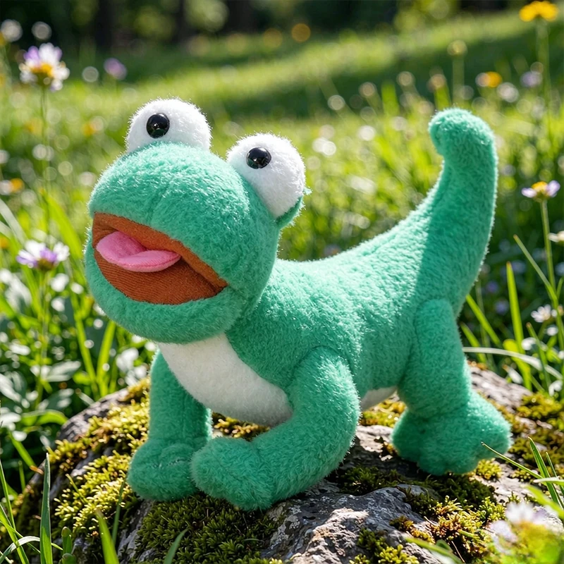 33CM Cartoon Green Lizard Plush Toys Soft Fluffy Reptile Sleep Pillow Stuffed Animal Bedroom Decor Birthday Gift Boys Girls Kids