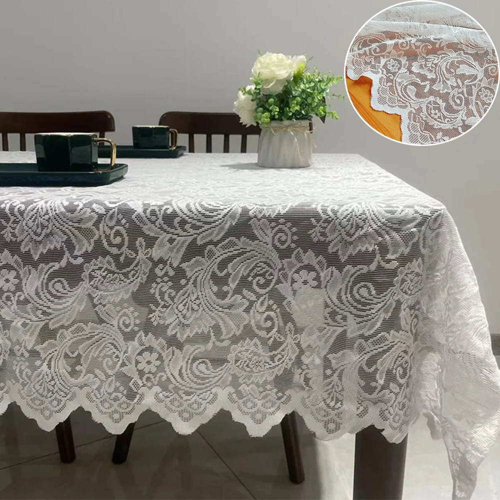 

French Style Romantic LaceTablecloth Rectangular Dining Table Fabric Tea Table Home Decoration Tablecloth Decoration Accessories