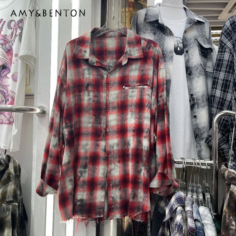 

Plaid Shirt For Men's And Women's Same Style 2026 Spring Top Vintage Casual Couple's Long-sleeved Blouse Jacket Handsome Blusas