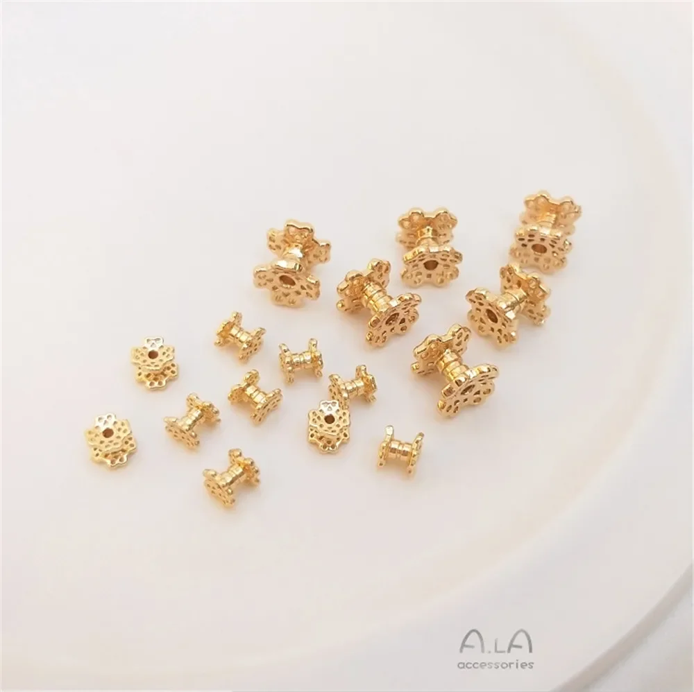 14K Gold Color Double-sided flower bracket, separated bead bracket, diy hand bracelet, handstring jewelry accessories materials