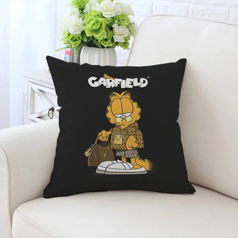 Cute anime pillowcase G-Garfields printed chair waist backrest sofa cushion cover custom gift 40x40cm