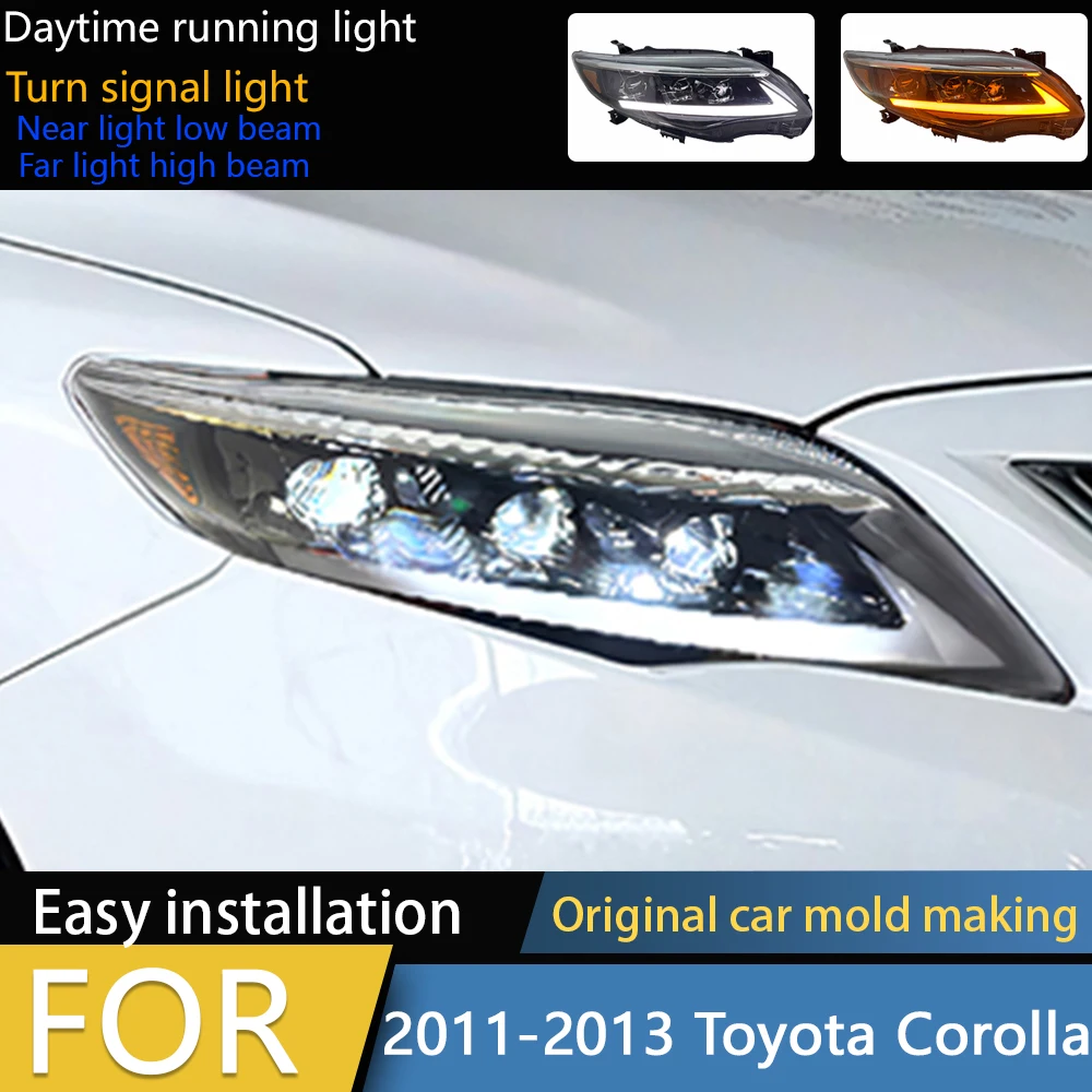 

Стайлинг автомобиля для Toyota Corolla, светодиодные фары 2011-2013, фары Corolla DRL, указатель поворота, дальний свет, ангел, автоаксессуары