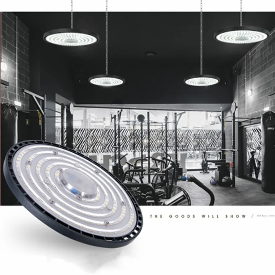 220V超高輝度LEDハイベイライトUFO型倉庫ガレージライトIP65防水 ジム工場照明用 6000K 100W 150W 200W