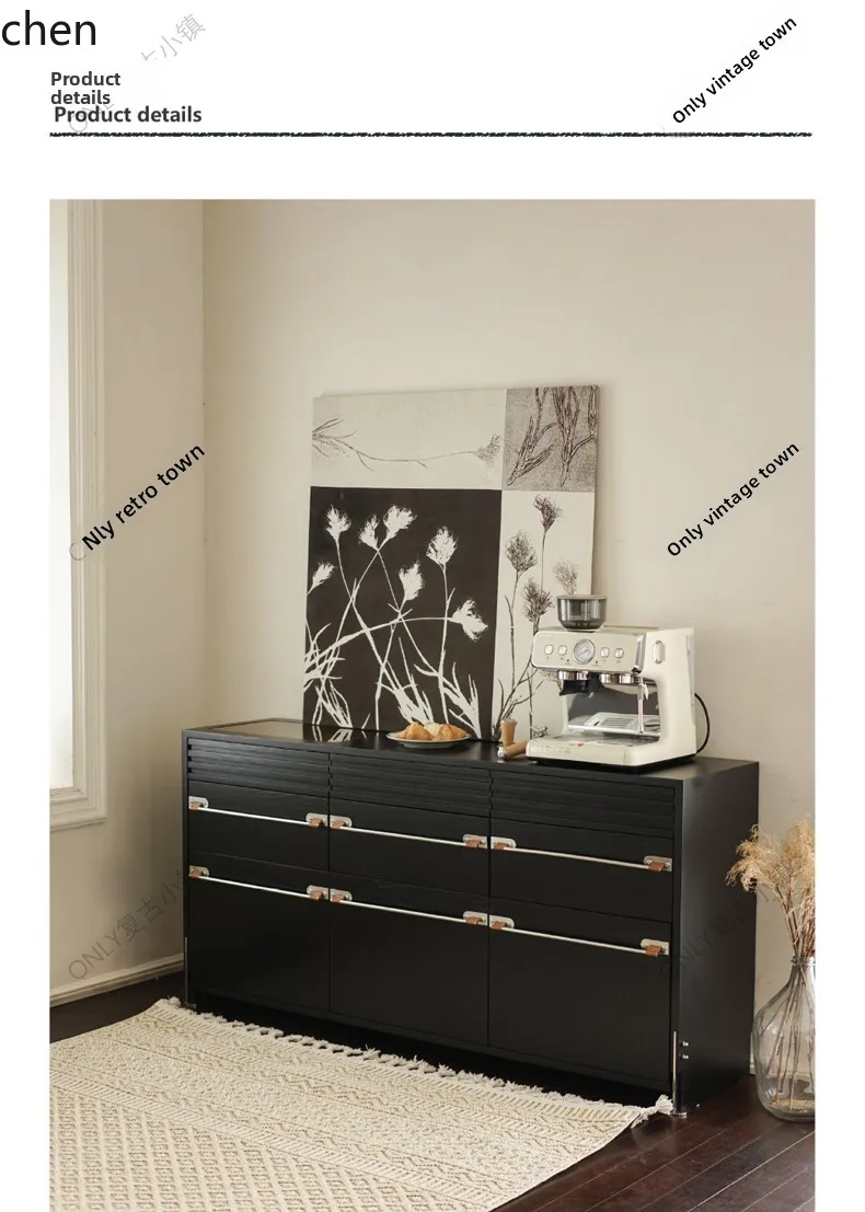 PYH modern simple light luxury solid wood chest side cabinet against the wall solid wood storage bedside cabinet