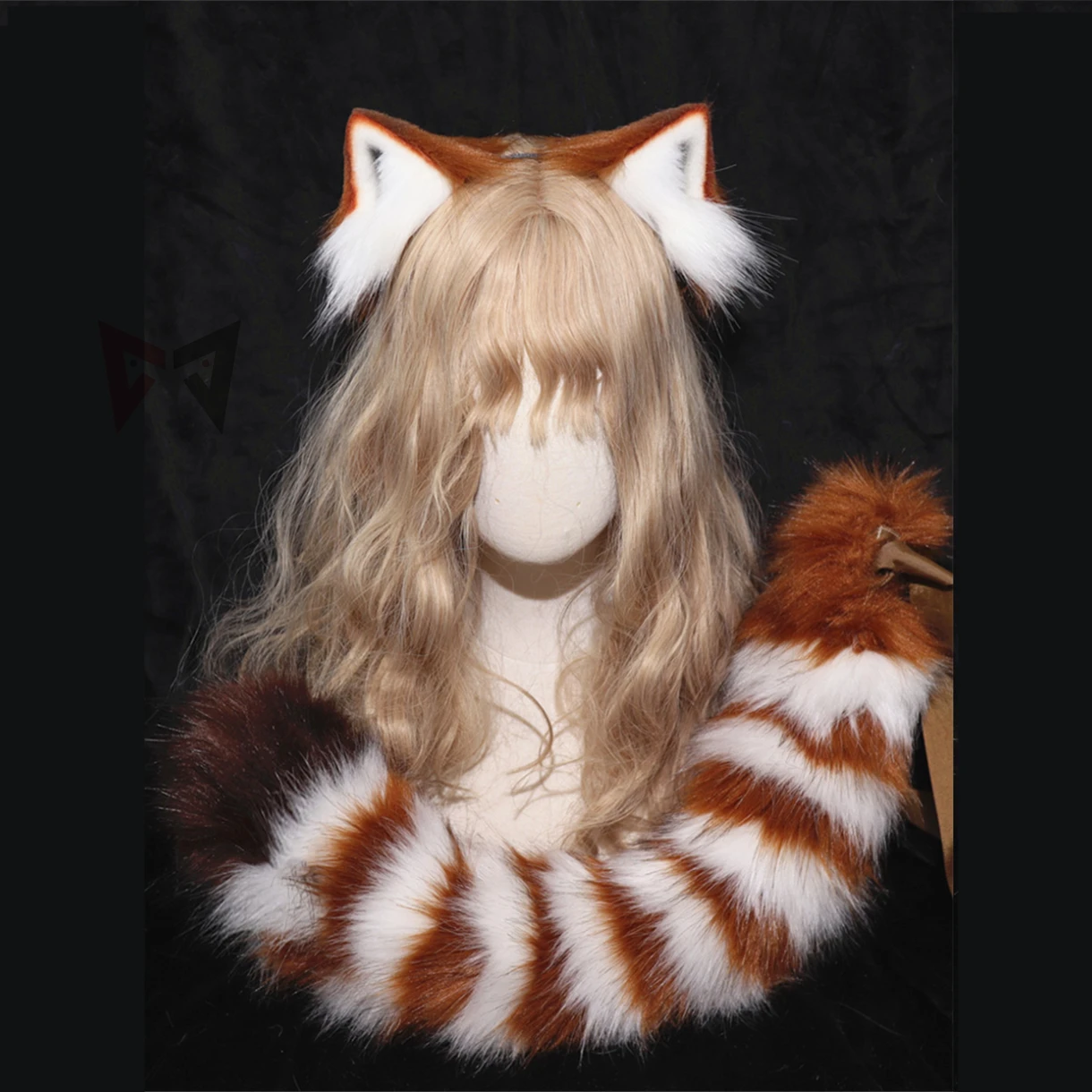 

New Ailurus Fulgens Cosplay Small Bear Ears Hairhoop Tail Cosplay Costume Accessories For Party Game Cosplay