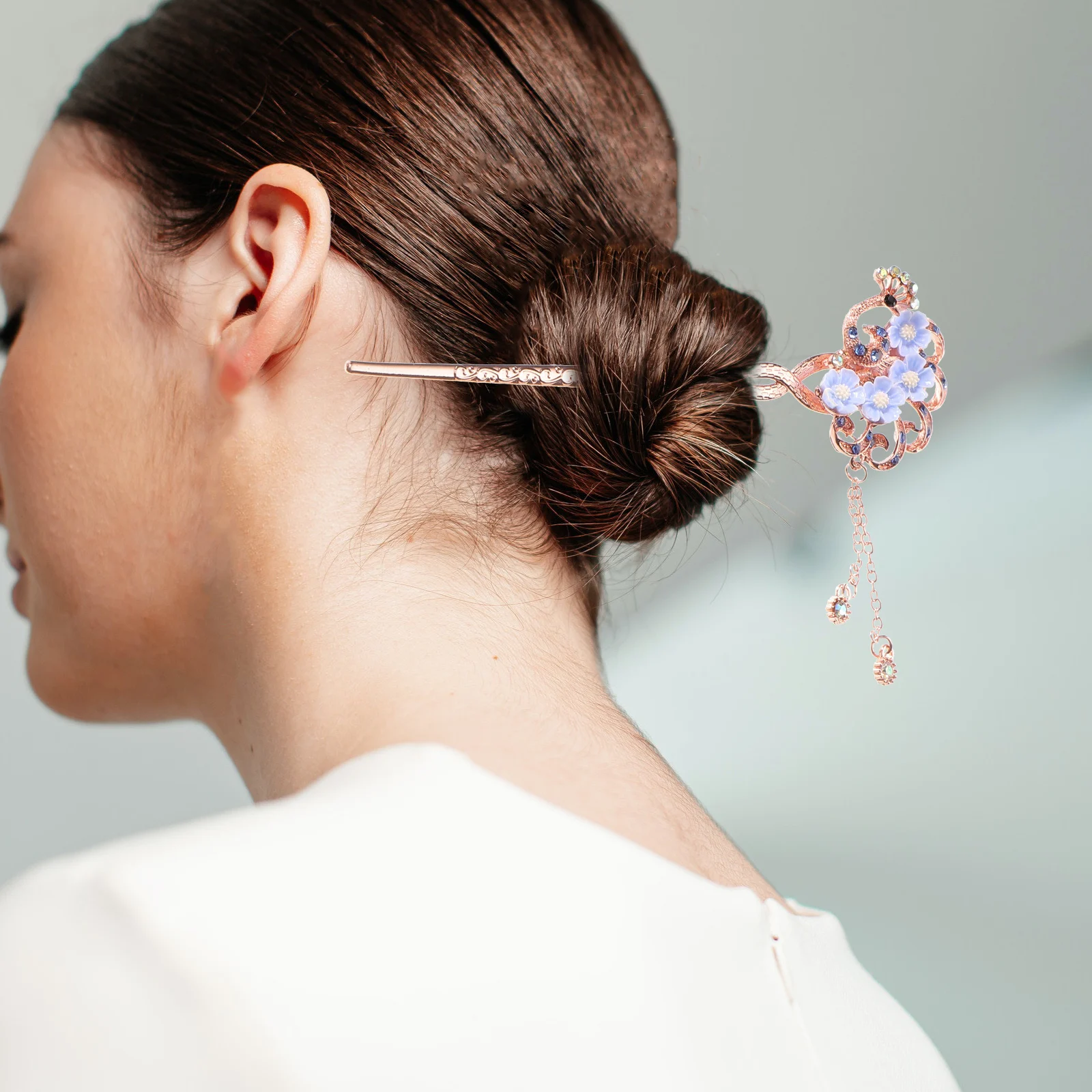 

2 Pcs Alloy Hair Sticks Tassel Decorative Vintage Women Hairpin Accessories Long Hair Bun Updo Retro Headdress
