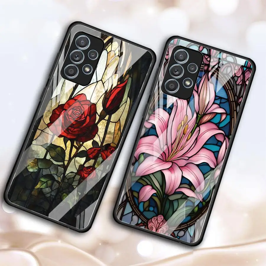 Case for Samsung Galaxy A56 A34 A16 A15 A22 A57 A72 A32 A05 A03 A52 A22 A55 A37 A15 Glass Phone Cover A26 A33 A52 A24 A51