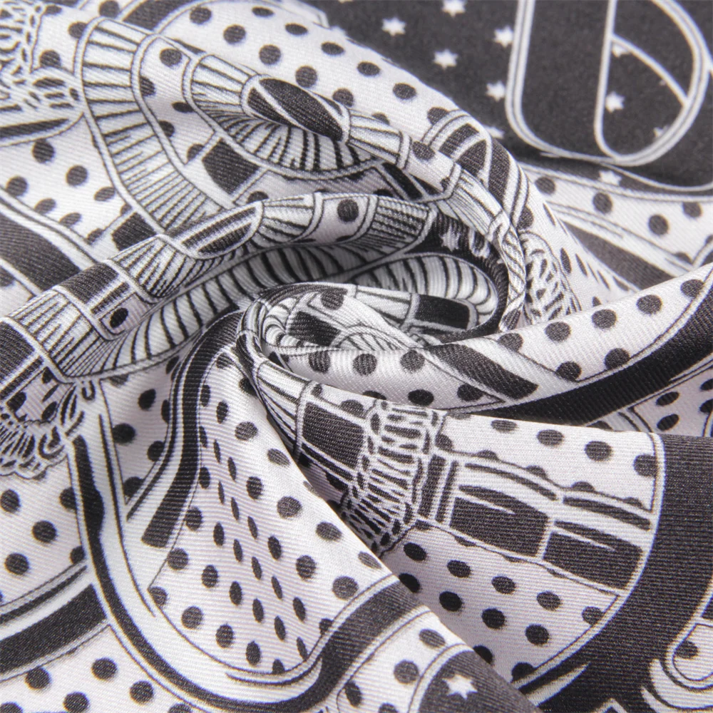 Новинка 2023 года, роскошный саржевый шелковый шарф ручной работы, женские квадратные шарфы с двусторонним принтом, накидки, Echarpes, платки, женские хиджабы, 53 см