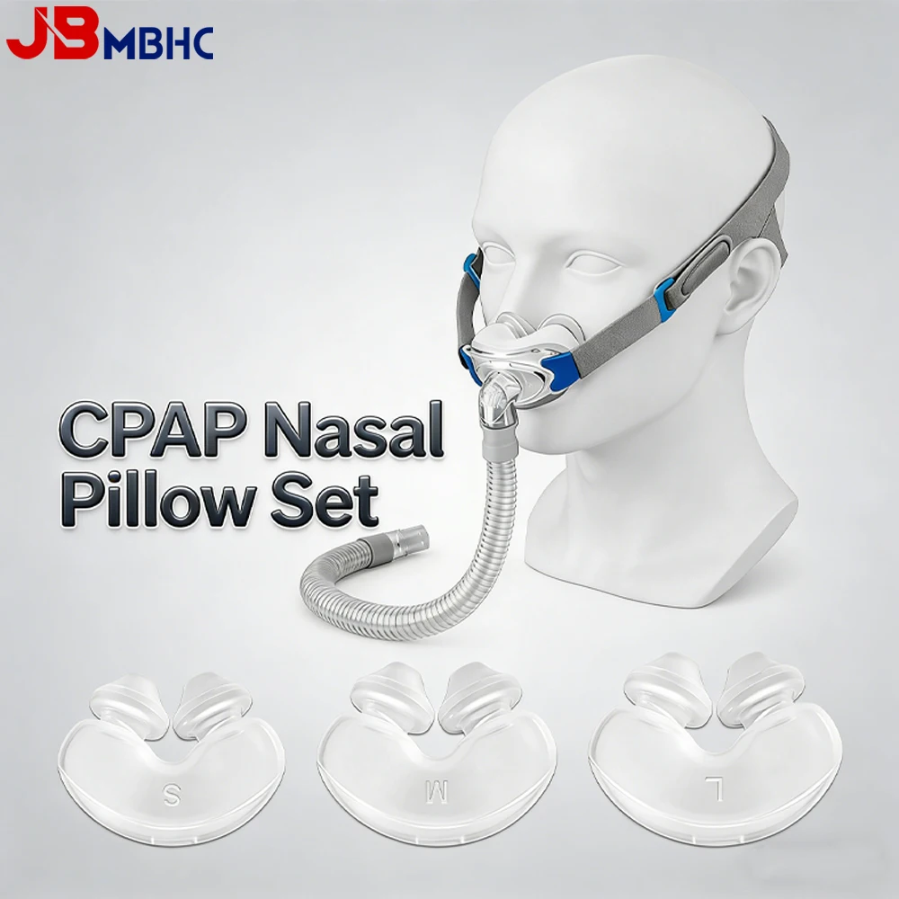 

Комплект для замены CPAP-маски с носовыми подушечками: ремень для крепления на голову, 3 подушечки, шланг и рамка — все в одном наборе