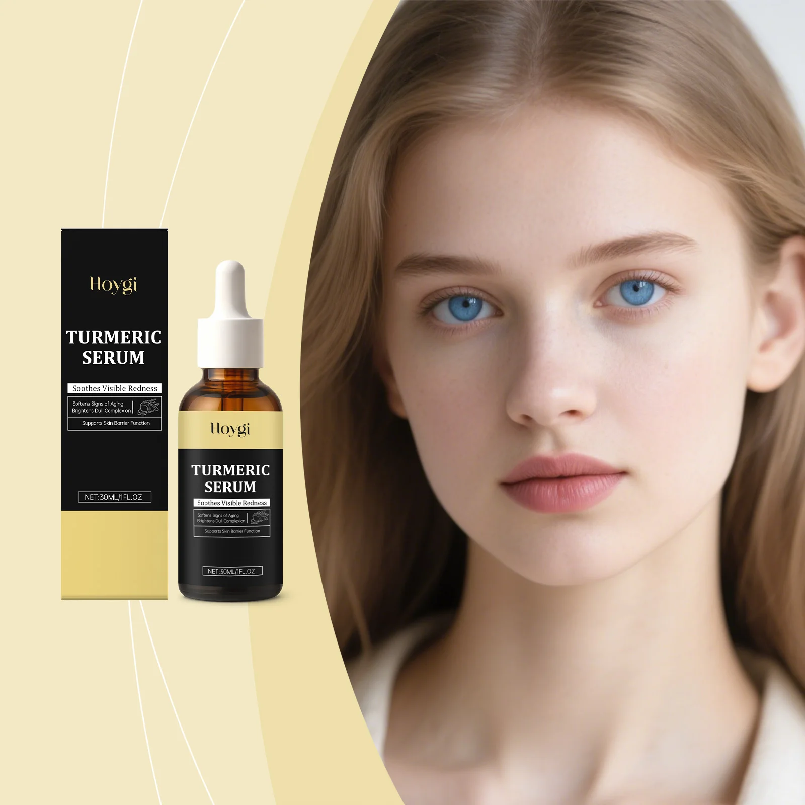 

Complexion Brightening Turmeric Serum Hydrating Glowing Essence for Transparent Moisturizing and Tender Skin Care Solution