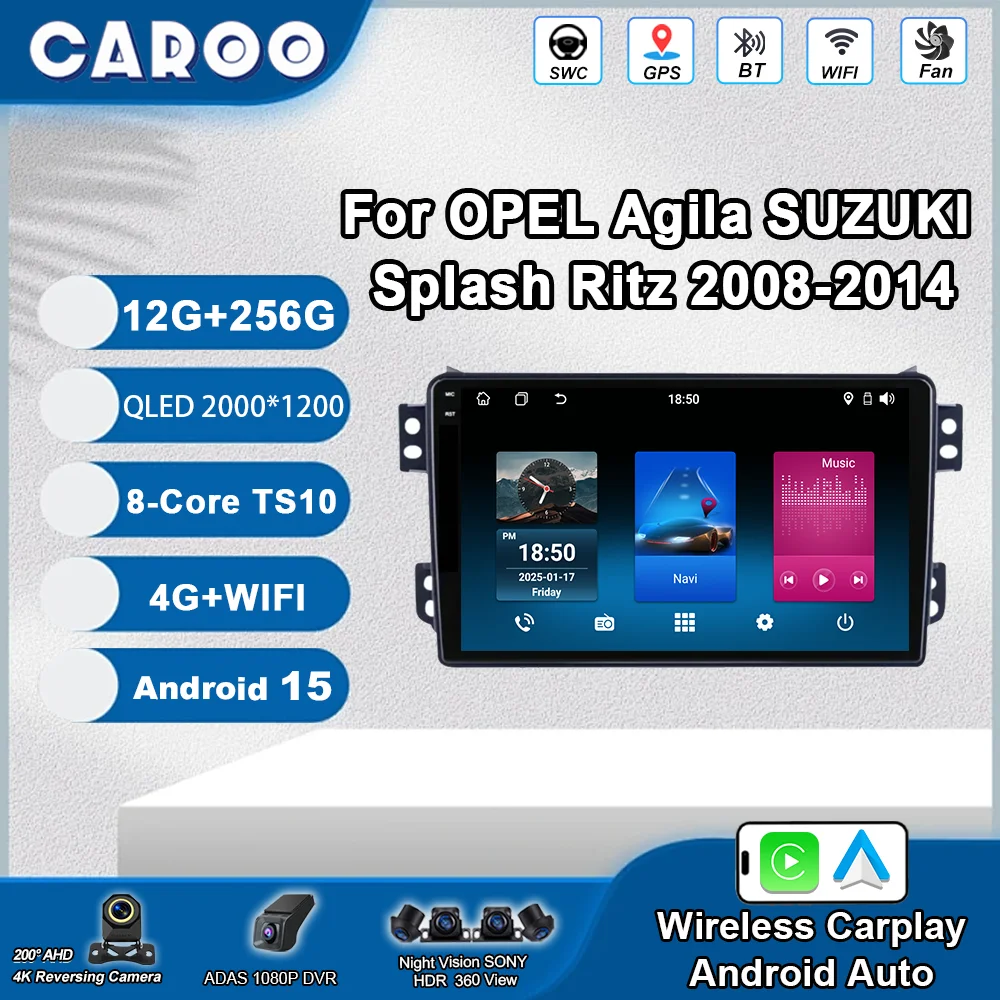 Car Radio Android 15 For OPEL Agila SUZUKI Splash Ritz 2008-2014 Corolla Altis Hybrid Auto Multimedia Player GPS Navigation Wifi