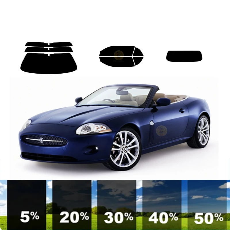 precut Removable Window Tint Film For Car 100% UVR 5%-35%VLT Heat Insulation Carbon ﻿For JAGUAR XK 2 DR CONVERTIBLE 1997-2006