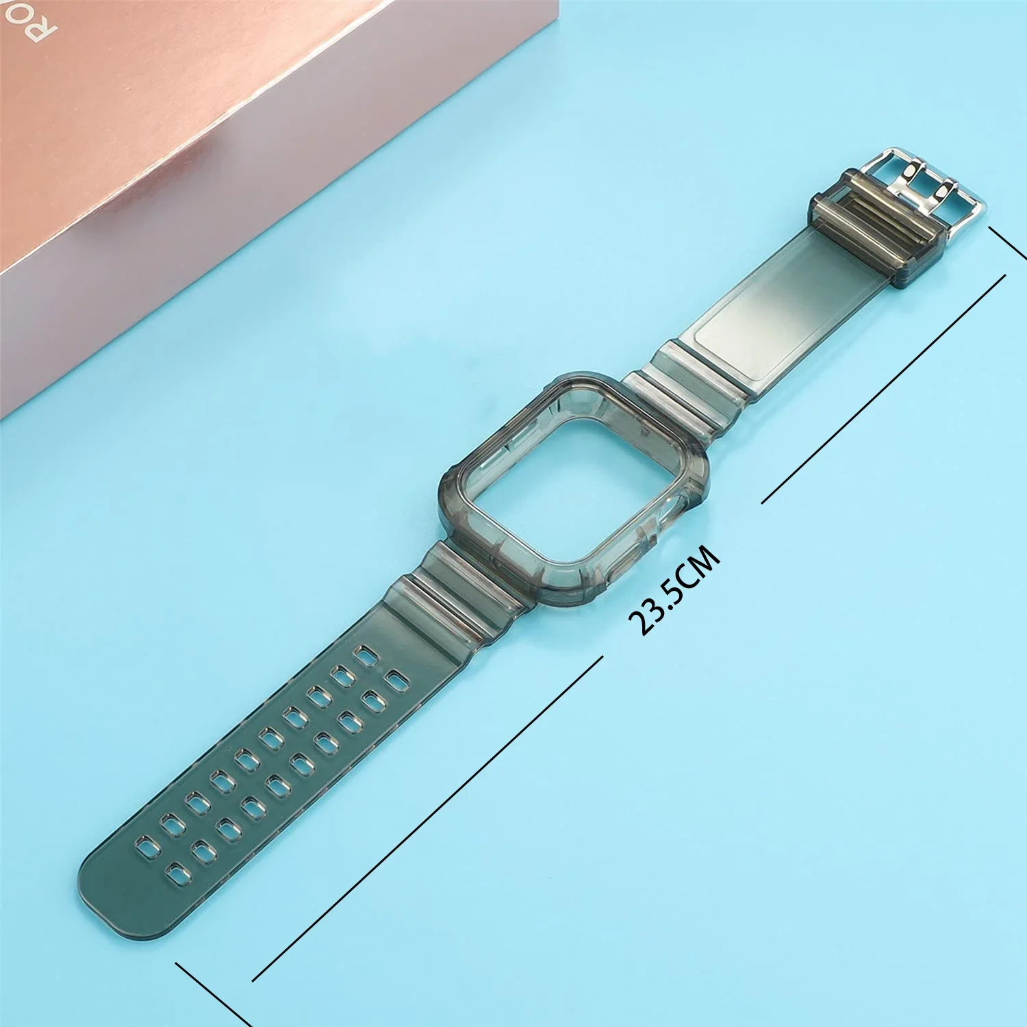 Sports Clear Band + Case For Apple Watch 10 42mm 46mm Transparent Silicone Strap For iwatch Series 10 46mm 42mm Correa Bracelet